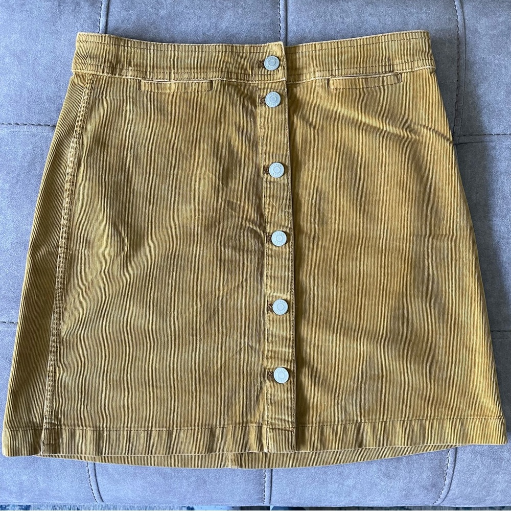 J.Crew Corduroy Button-Front Skirt - Tan 28